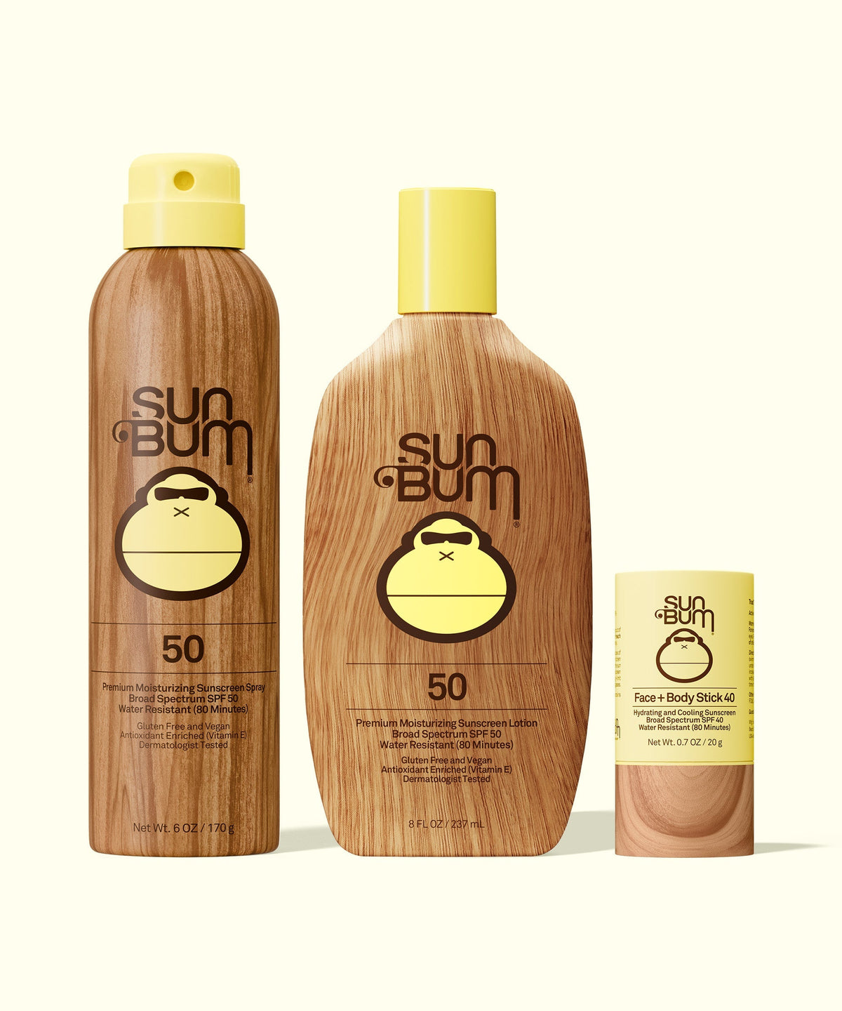 SPF 50 Spray + Lotion + Face and Body Stick 40 Bundle W3